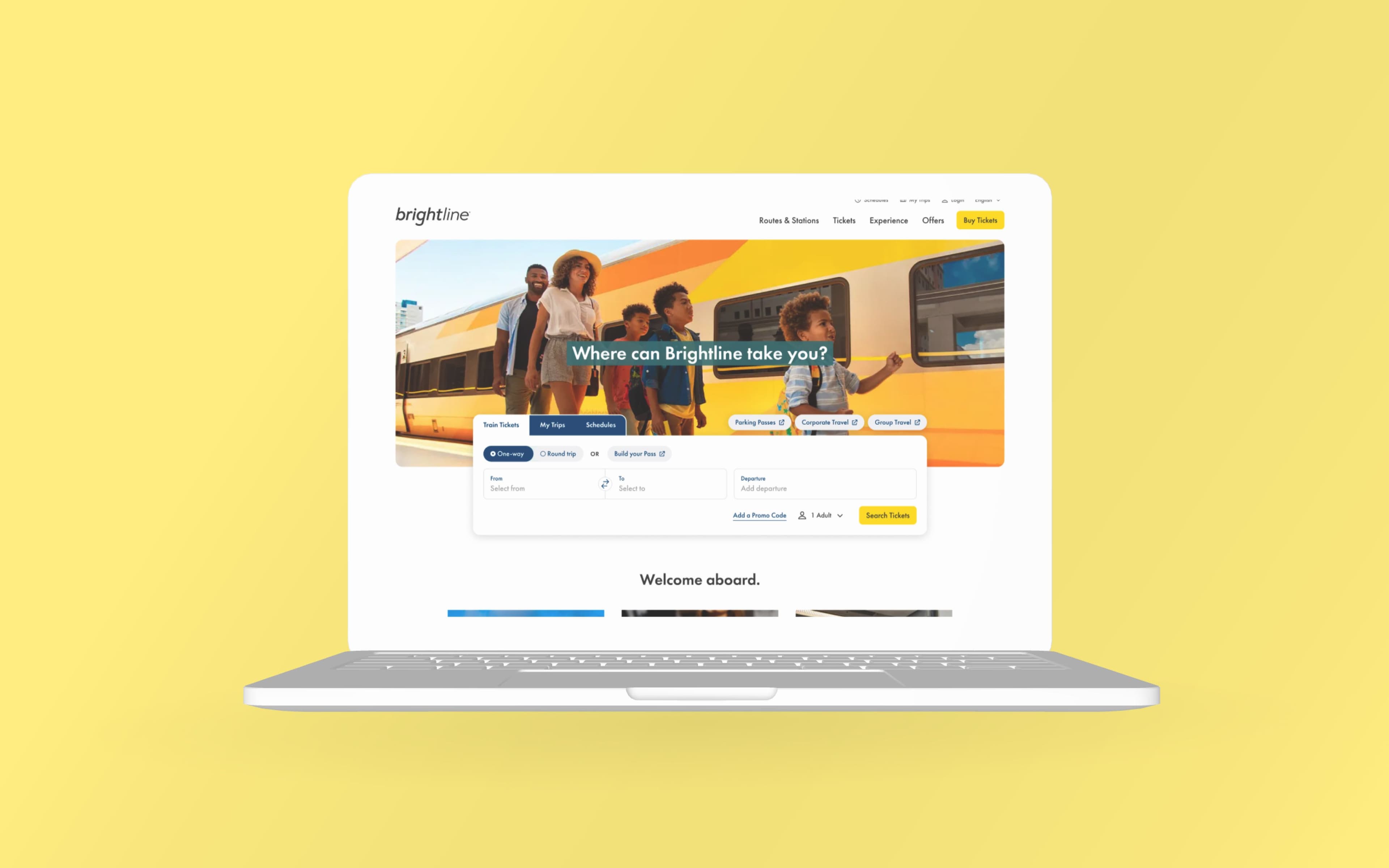 Brightline Website mockup