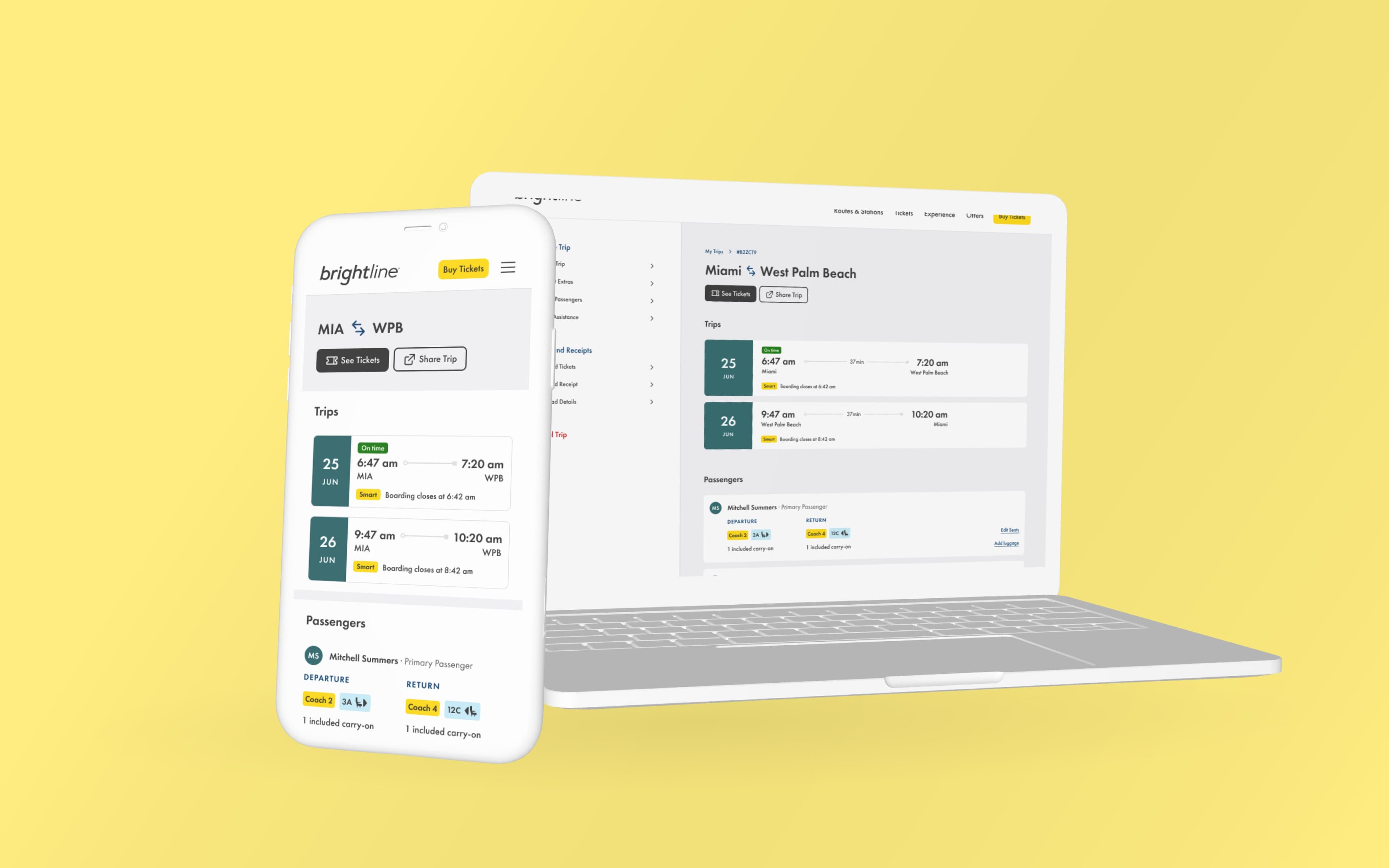 Brightline Website mockup