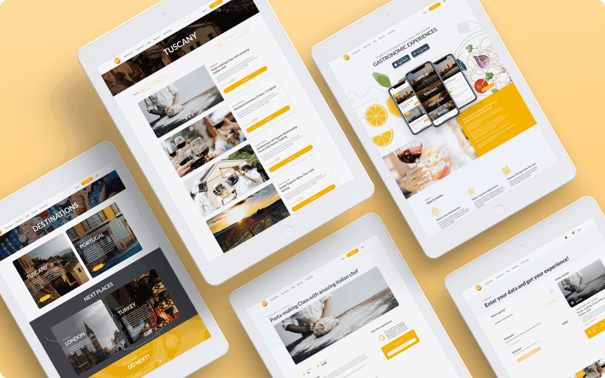 FoodTrip Website mockup