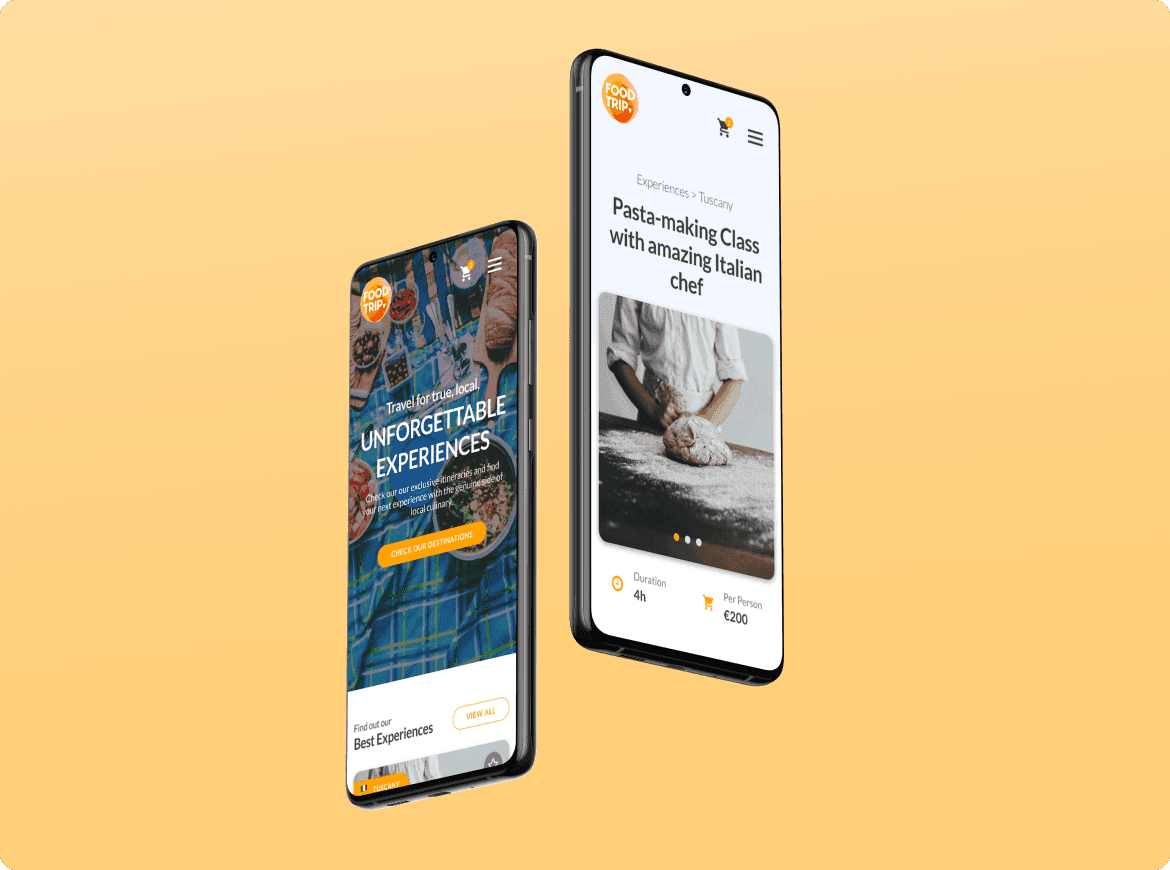 FoodTrip Website mockup