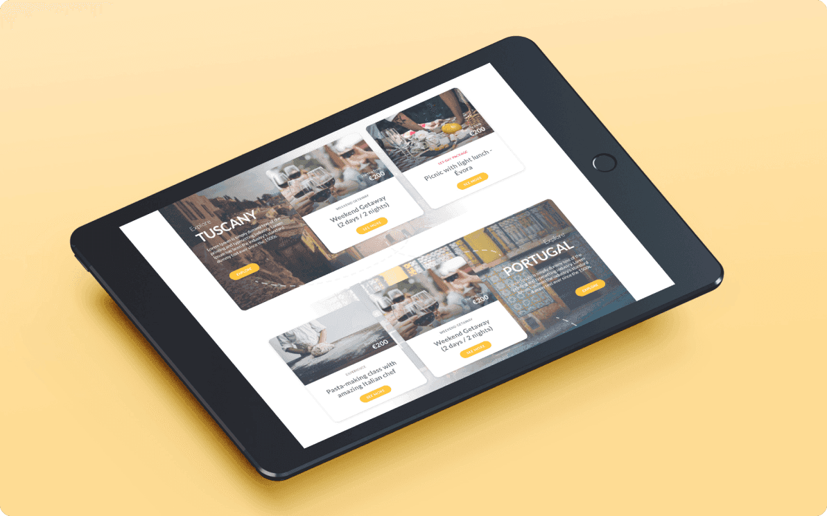 FoodTrip Website mockup